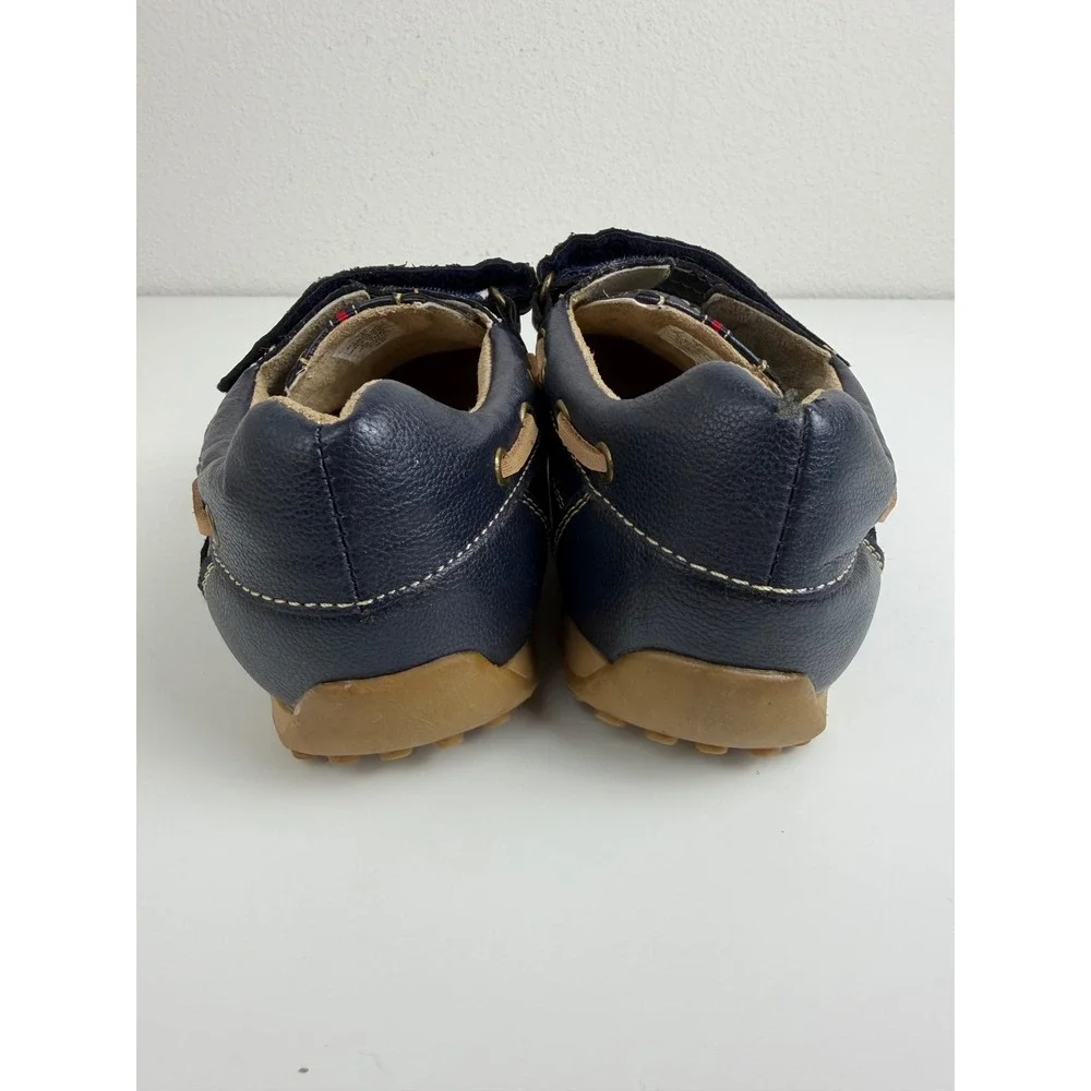 The Children's Place Boys Size 5 Navy Blue Boat Shoes Hook Loop Loafers Casual